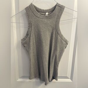 Fabletics Gray Ribbed Tank Top